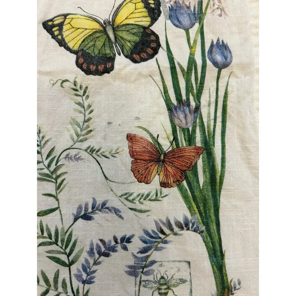 KITCHEN CALENDAR TEA TOWEL-LINEN Butterflies Garden Floral 2020 Susan Winget